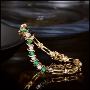 Emerald & Diamond Yellow Gold Bracelet