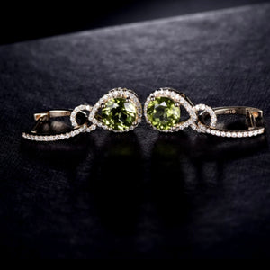 Peridot & Diamond Drop Earrings