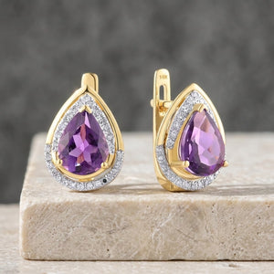 Lilly - Pear Cut Gem Diamond Earrings