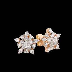 Natural diamond earrings Set in 14k rose gold.