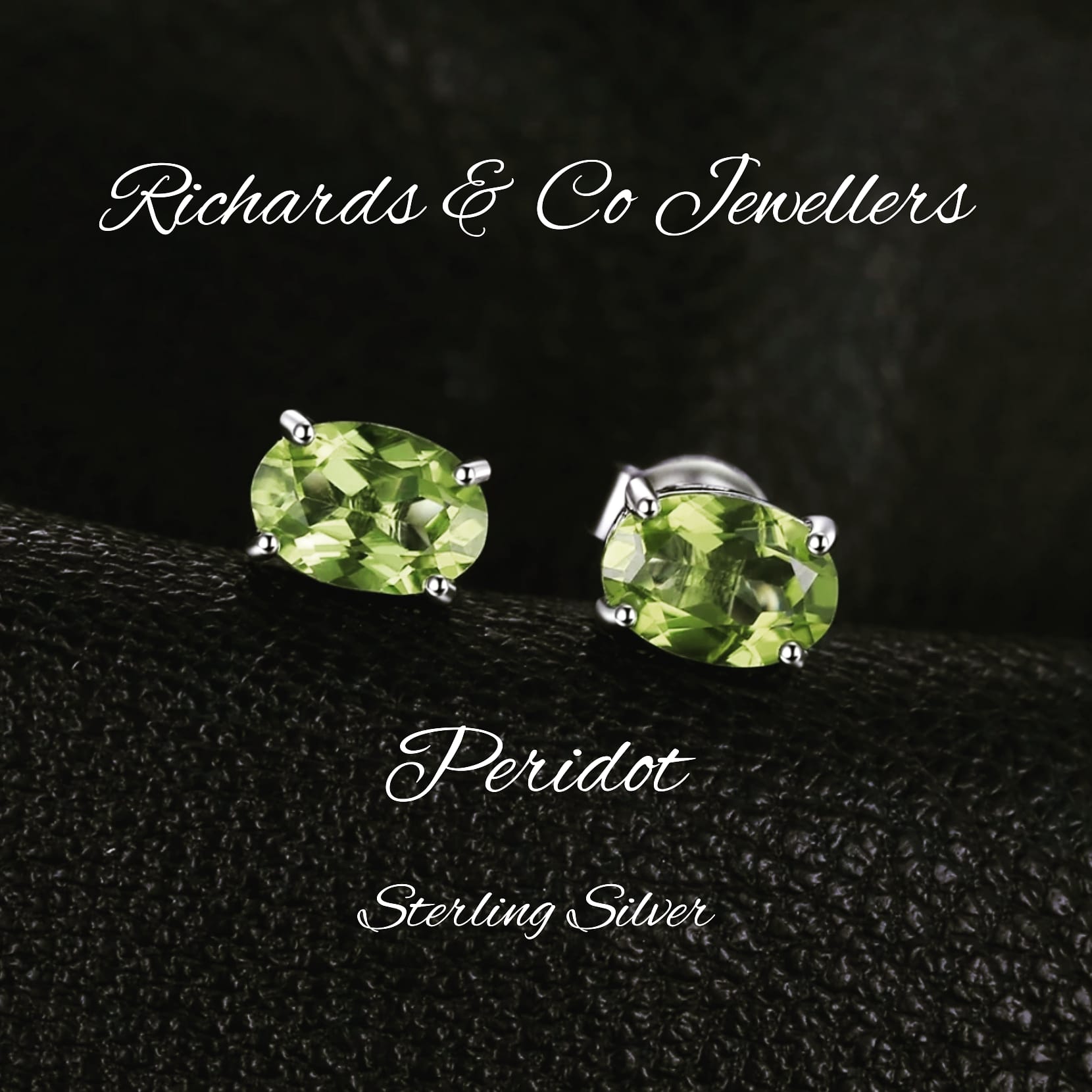 Natural Peridot Stud Earrings