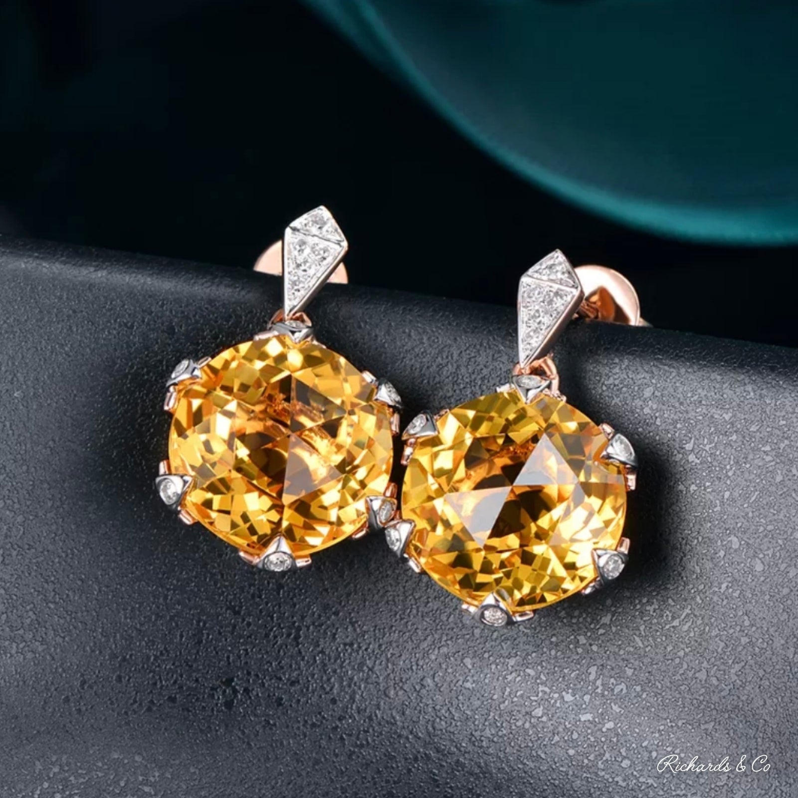 AVRIL - Collection Citrine & Diamond Earrings