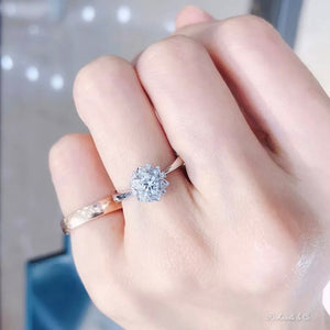 Diamond Snowflake Design Engagement Ring