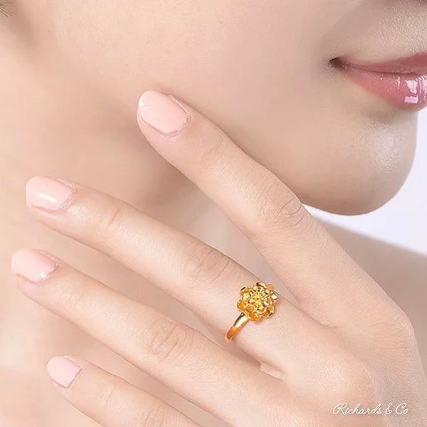 Ring 24k Gold Ring Color 7-8size Ring Gold Color Rings For Women/girls  Wedding Jewelry Gifts - Rings - AliExpress