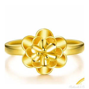 Flower Ring 24K Yellow Gold
