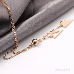 Rose Gold Triangle Design Necklace
