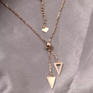 Rose Gold Triangle Design Necklace