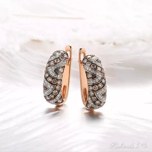 GABRIELLA Collection Brown Diamond Rose Gold Earrings