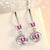 Silver Pink Zircon Drop Earrings