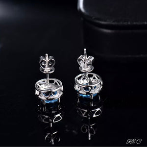 MIA - Earrings Blue Topaz & Diamonds