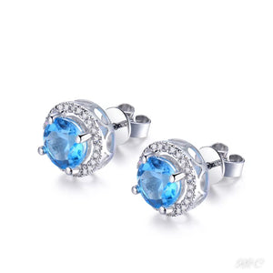 MIA - Earrings Blue Topaz & Diamonds