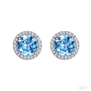 MIA - Earrings Blue Topaz & Diamonds