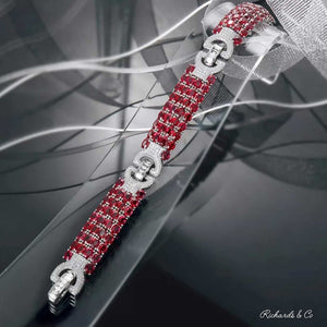 LANCY Ruby & Diamond Bracelet with 24.7ct rubies and 2.55ct diamonds in 18K white gold