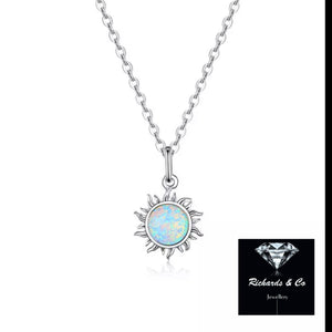 OPAL SUN SILVER NECKLACE