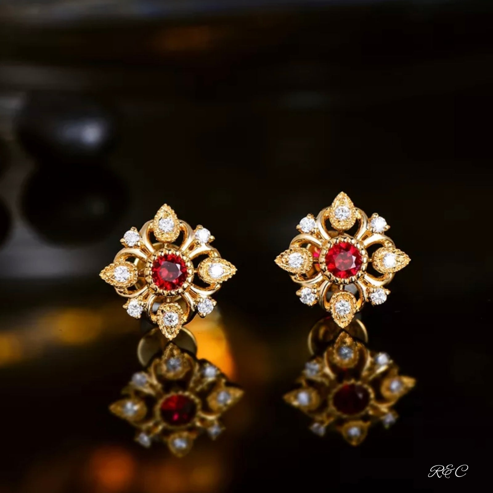 RUBY & DIAMOND EARRINGS