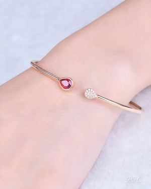 THEA -Ruby & Diamond Rose Gold Bangle