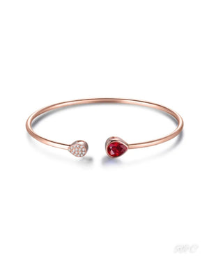 THEA -Ruby & Diamond Rose Gold Bangle