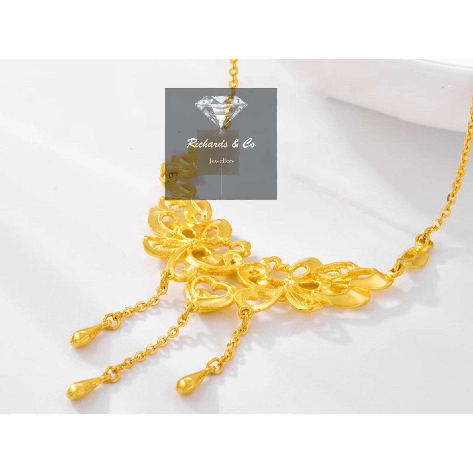 14K Gold Plated Flower Design Necklace - 925 Silver Pendent –  peardedesign.com