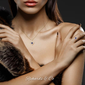 Collection - Devotion / Sapphire & Diamond Heart Ring