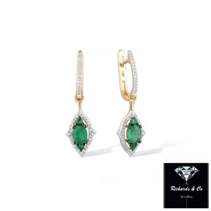 Emerald & Diamond Drop Earrings