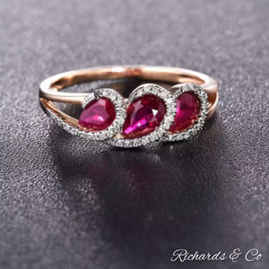 Ruby & Diamond Rose Gold Ring