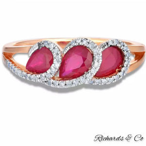 Ruby & Diamond Rose Gold Ring