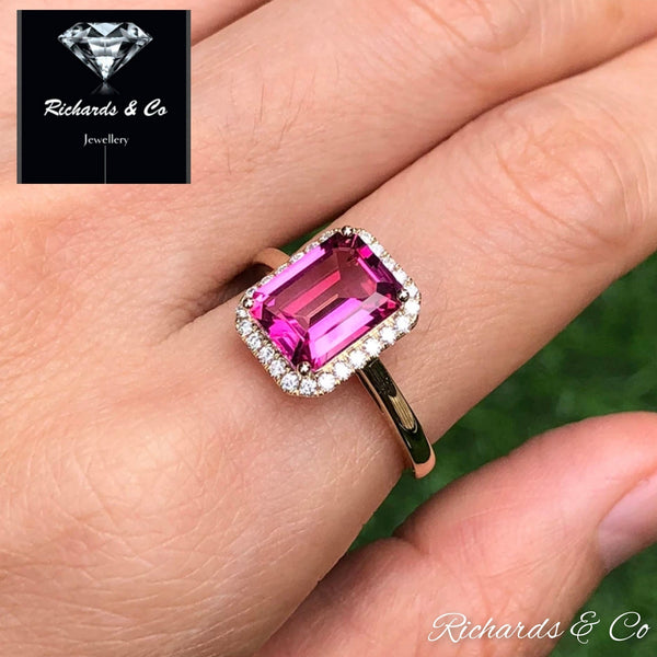 Emerald Cut Pink Topaz