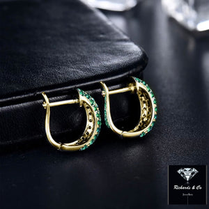 COLLECTION - Bella Earrings / Emerald, Sapphire, Ruby & Diamond In Solid Gold
