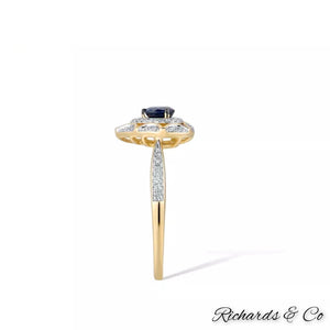 Collection - Devotion / Sapphire & Diamond Heart Ring
