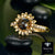 Flower Smoky Topaz & Diamond Yellow Gold Ring