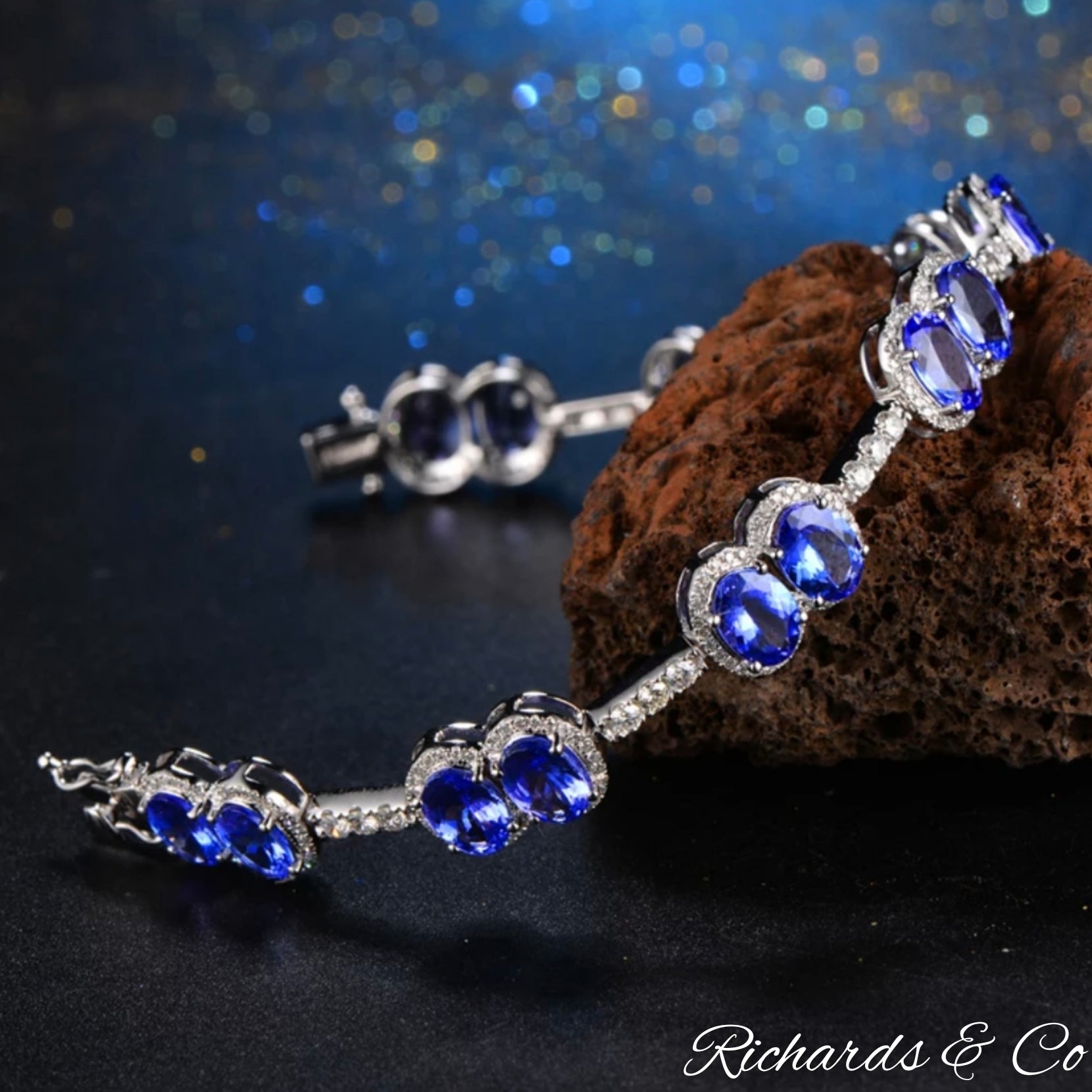 7.24 Carat Tanzanite & Diamond Tennis Bracelet - Raven Fine Jewelers