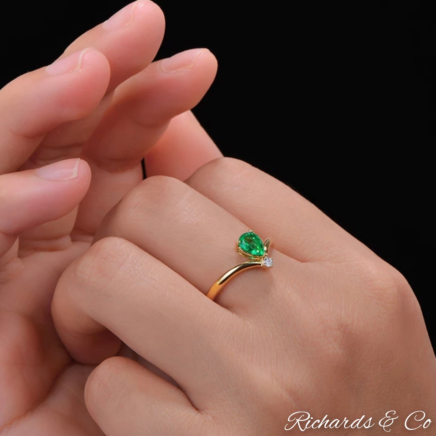 Emerald & Diamond 18K Yellow Gold Ring