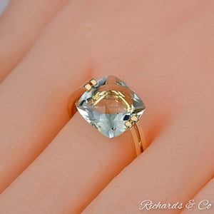 Collection: GOOD- FORTUNE / Green Amethyst Ring 14K Yellow Gold Ring