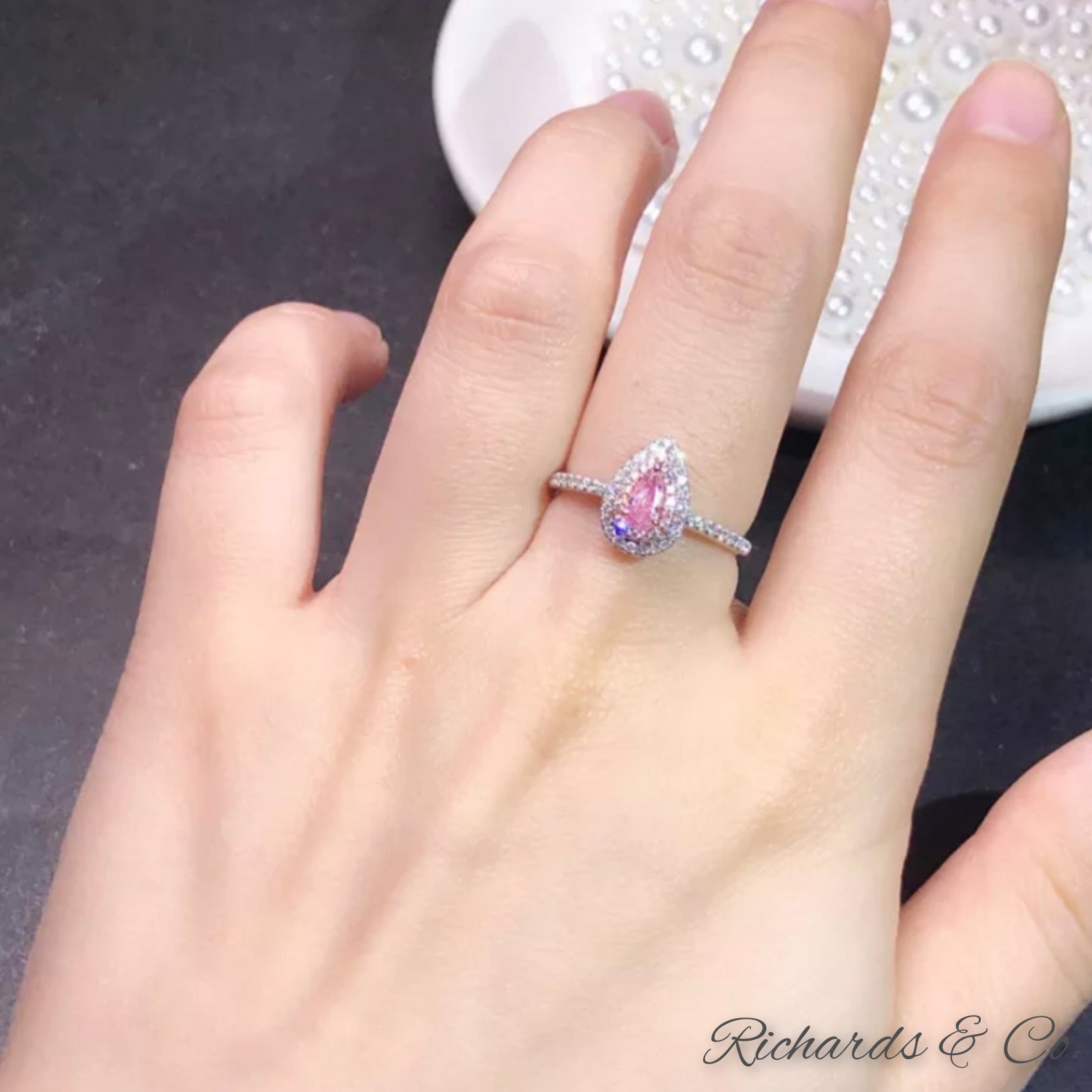 rare pink diamond ring