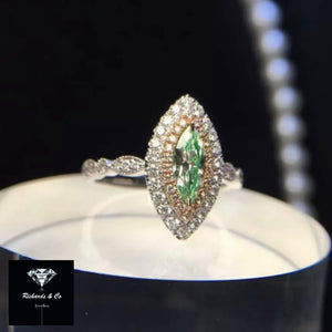 Collection - PENELOPE Green Diamond 18K White Gold Ring