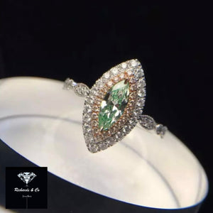 Collection - PENELOPE Green Diamond 18K White Gold Ring