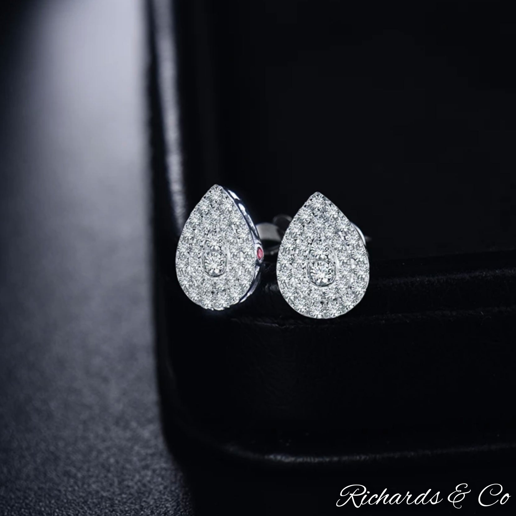 Diamond Pear Earrings