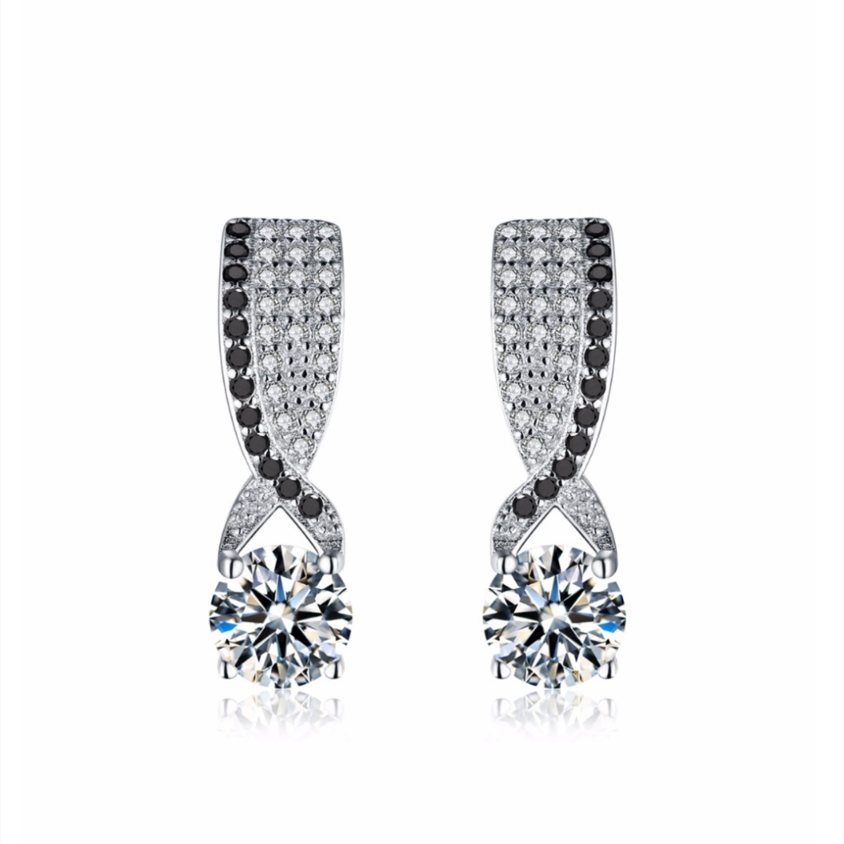 BLACK BEAUTY - Collection Black Zircon Silver Earrings