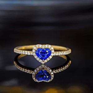 Heart Sapphire & Diamond Ring